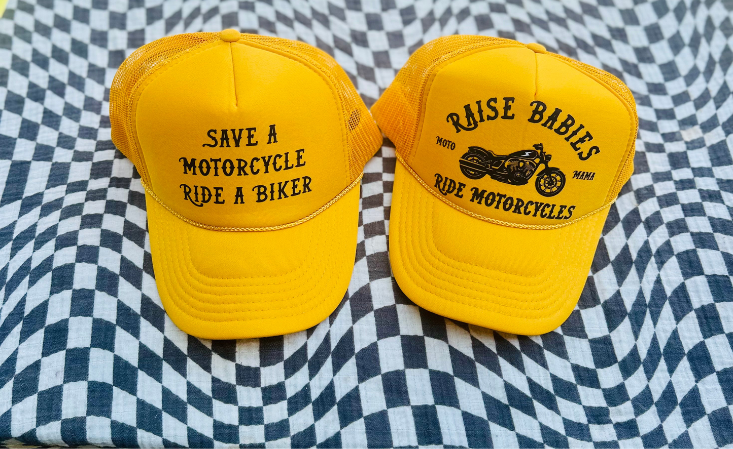 Raise Babies Ride Motorcycles Trucker Hat