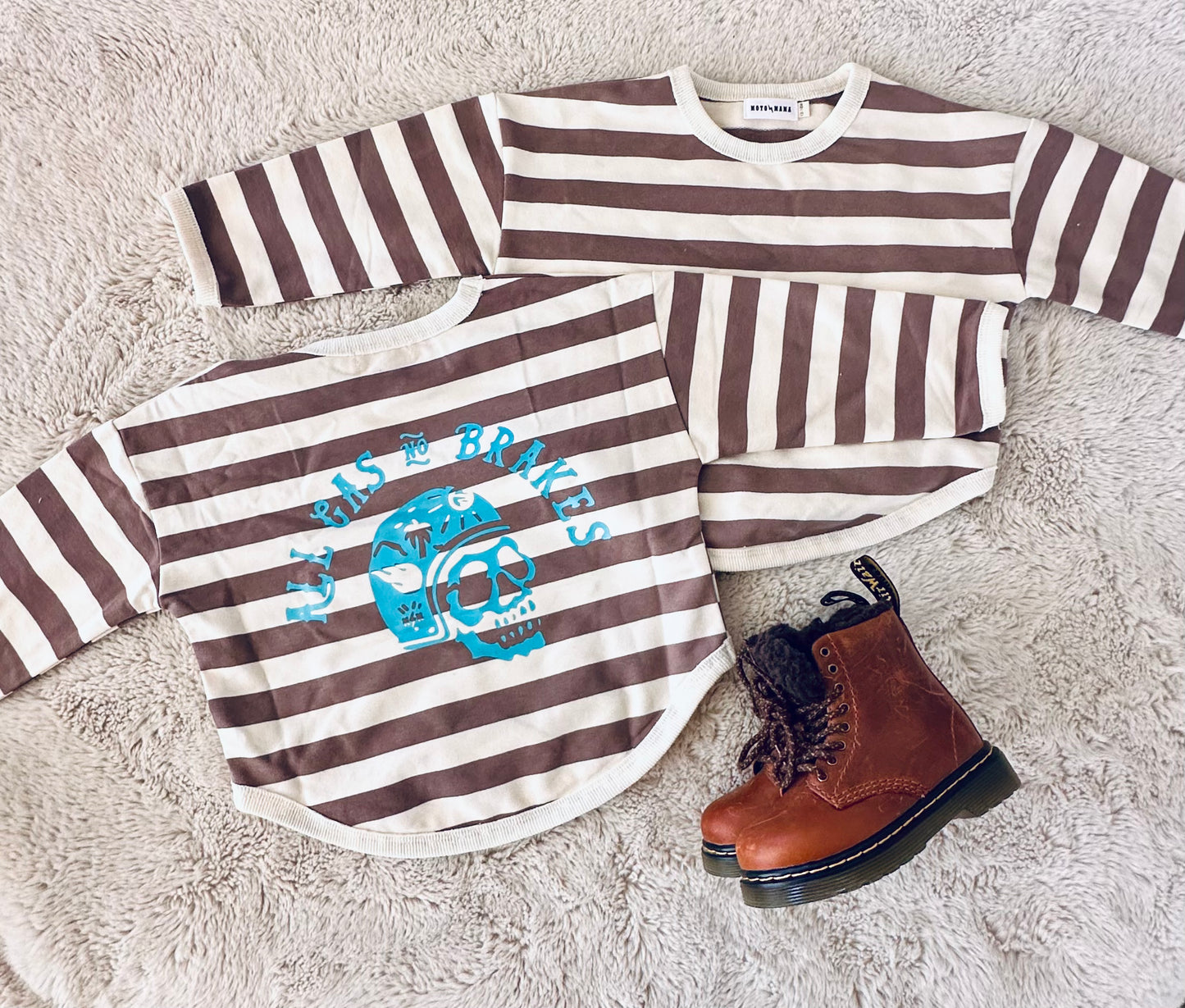 ALL Gas NO Brakes - French Terry Racing Stripe - Neutral