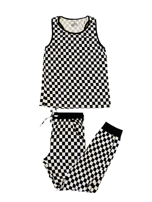 Unisex Checkered Bamboo Jogger Set