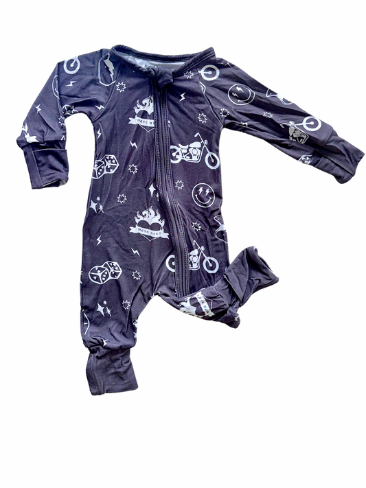 Moto Mini Zip Romper