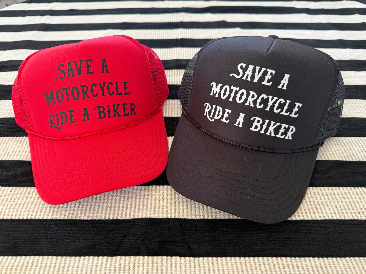 Save a Motorcycle Ride a Biker Black white print