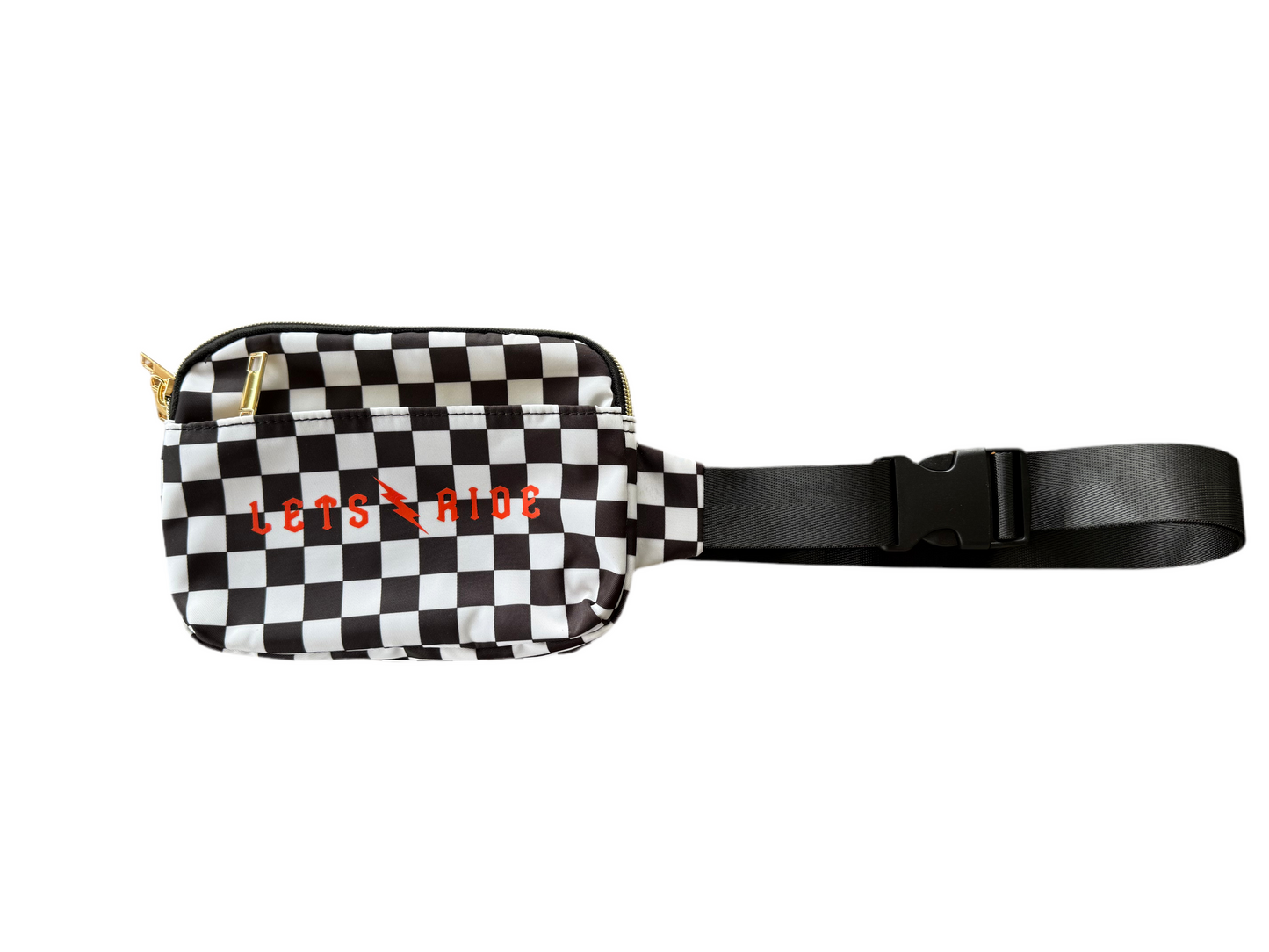 Let’s Ride Checkered Belt Bag