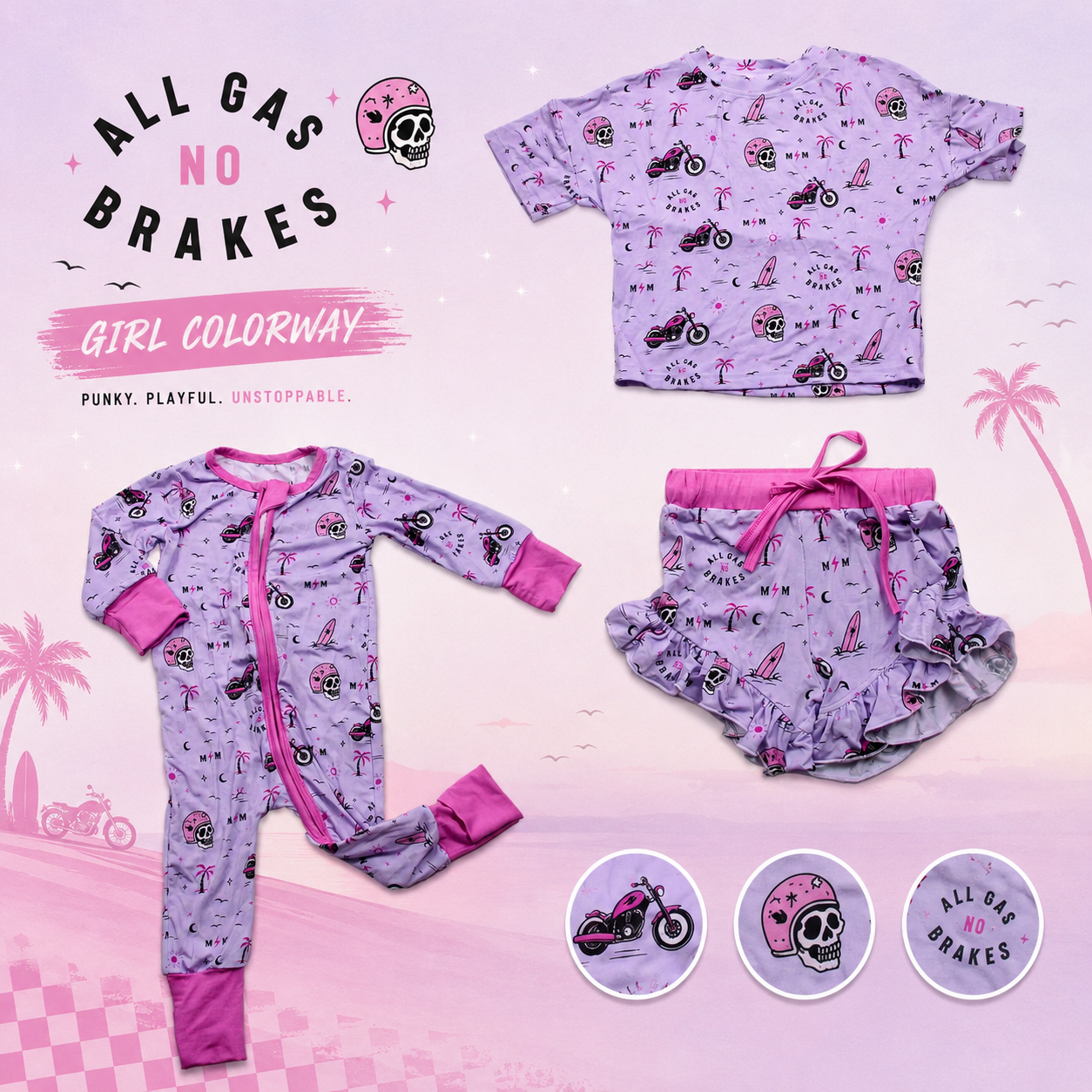All Gas No Brakes Lavender Sleep/Play Set