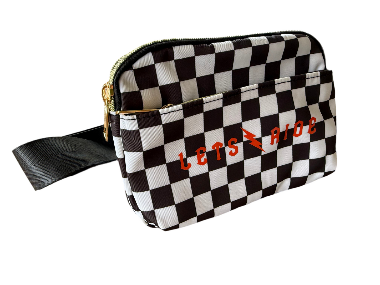 Let’s Ride Checkered Belt Bag