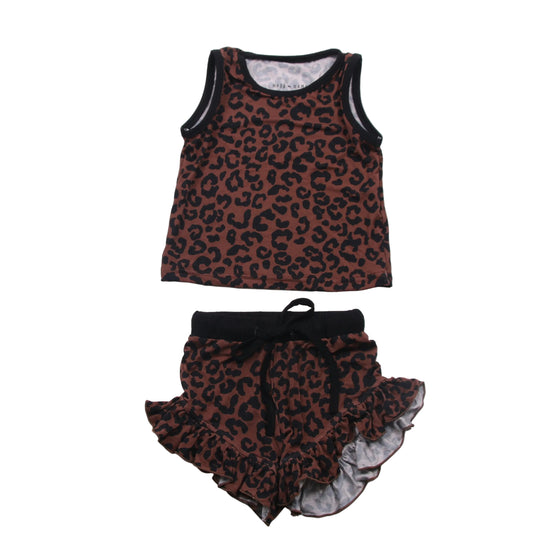 Leopard Ruffle Short Set