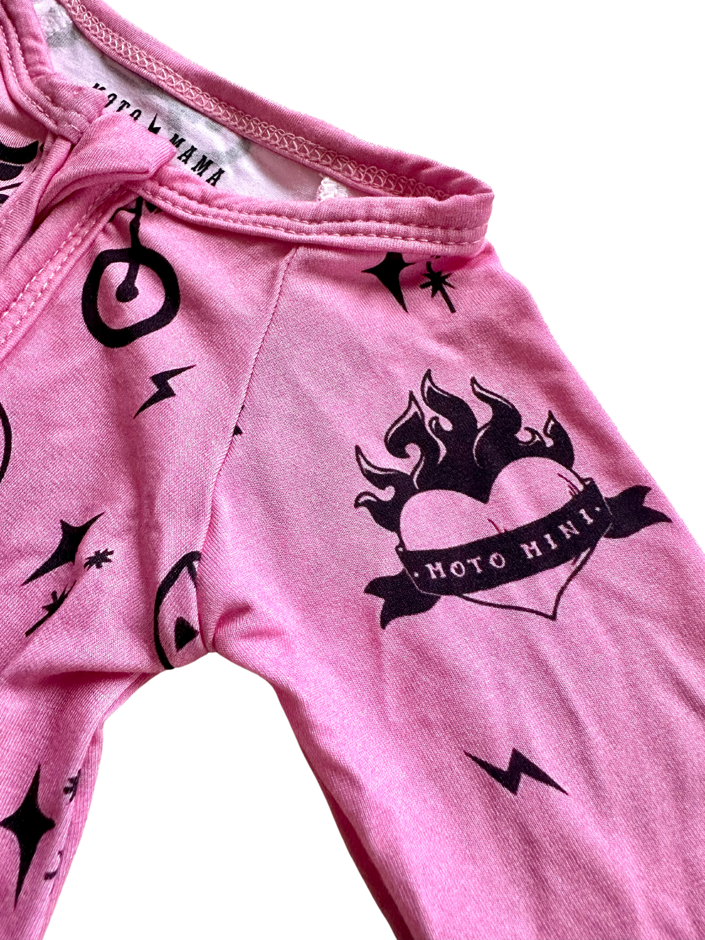 Moto Mini Zip Romper in Pink Lady